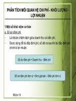 phân tích mối quan hệ chi phí-khối lượng-lợi nhuận