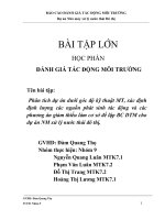 BÁO CÁO ĐÁNH GIÁ TÁC ĐỘNG MÔI TRƯỜNG Dự án Nhà máy xử lý nước thải Đô thị