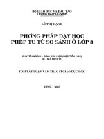 Tóm tắt luận văn thạc sĩ: Phương pháp dạy học phép tu từ so sánh ở lớp 3