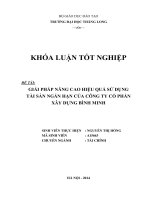 GIẢI PHÁP NÂNG CAO HIỆU QUẢ SỬ DỤNG TÀI SẢN NGẮN HẠN CỦA CÔNG TY CỔ PHẦN XÂY DỰNG BÌNH MINH