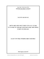 những biện pháp phát triển năng lực tự học về văn học sử cho học sinh thpt ở miền núi phía bắc