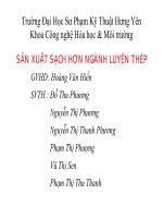 SẢN XUẤT SẠCH HƠN NGÀNH LUYỆN THÉP