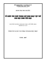 Tóm tắt luận văn thạc sĩ giáo dục: Tổ chức trò chơi trong giờ sinh hoạt tập thể cho học sinh tiểu học