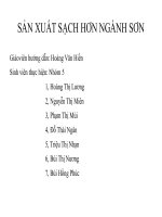 SẢN XUẤT SẠCH HƠN NGÀNH SƠN