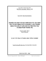 nghiên cứu một số đặc điểm dịch tễ, xác định yếu tố gây bệnh của vi khuẩn e. coli trong bệnh phù đầu ở lợn con tại tỉnh phú thọ và biện pháp phòng trị