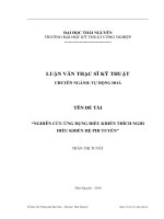 nghiên cứu ứng dụng điều khiển thích nghi điều khiển hệ phi tuyến