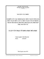 nghiên cứu xác định dạng thủy ngân tổng số, thủy ngân hữu cơ và thủy ngân vô cơ trong trầm tích bằng phương pháp quang phổ hấp thụ nguyên tử
