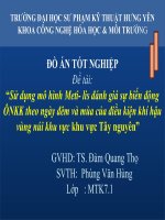 Sử dụng mô hình Meti lis đánh giá sự biến động ÔNKK theo ngày đêm và mùa của điều kiện khí hậu vùng núi khu vực khu vực Tây nguyên