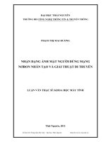 nhận dạng ảnh mặt người sử dụng mạng nơron nhân tạo và giải thuật di truyền