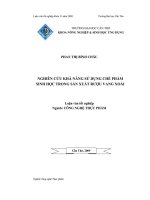 luận văn nghiên cứu khả năng sử dụng chế phẩm sinh học trong sản xuất rượu vang xoài - luận văn, đồ án, đề tài tốt nghiệp