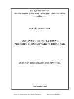 nghiên cứu một số kỹ thuật phát hiện hướng mặt người trong ảnh