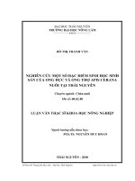 nghiên cứu một số đặc điểm sinh học sinh sản của ong đực và ong thợ apis cerana nuôi tại thái nguyên