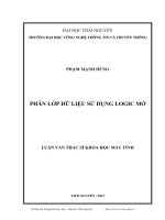 phân lớp dữ liệu sử dụng logic mờ