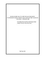 ĐÁNH GIÁ HIỆU QUẢ CỦA MỘT SỐ LOẠI THẢO DƯỢC CÓ TÍNH KHÁNG KHUẨN TRONG CHĂN NUÔI LỢN THỊT TẠI HUYỆN LÂM THAO – TỈNH PHÚ THỌ