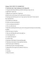 Ôn tập marketing câu hỏi kết mở theo chương, đại học thương mại