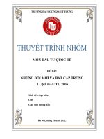 những đổi mới và bất cập trong luật đầu tư 2005