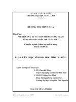 nghiên cứu xử lý asen trong nước ngầm bằng phương pháp lọc sinh học