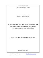 sử dụng phương tiện trực quan trong dạy học phương pháp tọa độ trong mặt phẳng ở trường trung học phổ thông