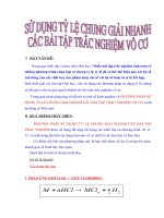 phương pháp sử dụng tỷ lệ chung giải nhanh các bài tập trắc nghiệm vô cơ