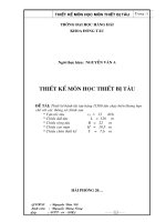 Thit kế bánh lái tàu hàng 11500 t chạy biển không hạn chế vận tốc 13hl(bản vẽ chuẩn bldt)