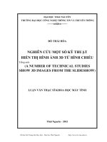 nghiên cứu một số kỹ thuật hiển thị hình ảnh 3d từ hình chiếu