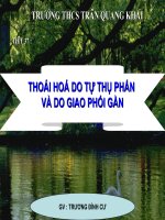 thuyết trình sinh học - thoái hoá do tự thụ phấn và do giao phôi gần
