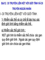 sinh học 12  bài 12. di truyền liên kết với giới tính và di truyền ngoài nhân