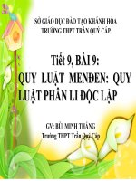 sinh học 12. bài 9. quy luật phân ly độc lập