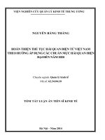 Nâng cao năng lực cạnh tranh của các doanh nghiệp phân phối bán lẻ trên địa bàn thành phố Hải Phòng ( tóm tắt)