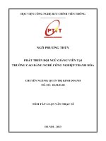 phát triển đội ngũ giảng viên tại trường cao đẳng nghề công nghiệp thanh hóa