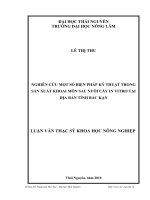 nghiên cứu một số biện pháp kỹ thuật trong sản xuất khoai môn sau nuôi cấy in vitro tại địa bàn tỉnh bắc kạn