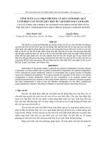TÍNH TOÁN LỰA CHỌN PHƯƠNG ÁN KẾT LƯỚI HIỆU QUẢ LƯỚI ĐIỆN CÁP NGẦM 22KV KHU DU LỊCH BÃI DÀICAM RANH