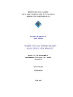 luận văn nghiên cứu quy trình chế biến bánh phồng nấm bào ngư - luận văn, đồ án, đề tài tốt nghiệp