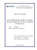 kế toán doanh thu, chi phí và xác định kết quả kinh doanh tại công ty tnhh tm dv ngọc tuấn