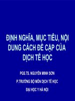 Định nghĩa mục tiêu nội dung và cách đề cập của dịch tễ học