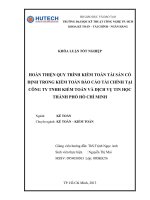 hoàn thiện quy trình kiểm toán tài sản cố định trong kiểm toán báo cáo tài chính tại công ty tnhh kiểm toán và dịch vụtin học thành phố hồ chí minh