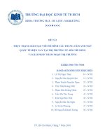 thực trạng đào tạo với mô hình các trung tâm anh ngữ quốc tế hiện nay tại thị trường tp. hồ chí minh - free