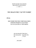 một số biện pháp phát triển hoạt động kinh doanh dịch vụ giao nhận vận tải tại công ty tiền phong