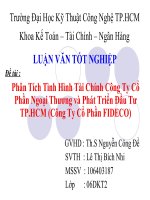 slide báo cáo phân tích tình hình tài chính công ty cổ phần ngoại thương và phát triển đầu tư tp.hcm