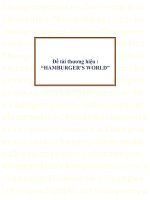 đề tài thành lập thương hiệu mới bánh humburger
