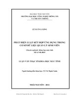 phát hiện luật kết hợp ứng dụng trong cơ sở dữ liệu quản lý sinh viên