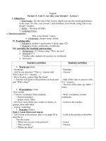 giáo án tiếng anh 3 unit 5