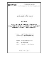 thực trạng huy động vốn trong hoạt động kinh doanh của cn bà chiểu nhtmcp sài gòn công thương