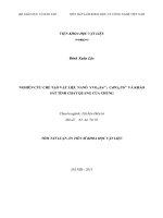 tóm tắt luận án nghiên cứu chế tạo vật liệu nanô yvo4eu3+; cepo4tb3+ và khảo sát tính chất quang của chúng