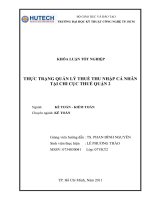 thực trạng quản lý thuế thu nhập cá nhân tại chi cục thuế quận 2