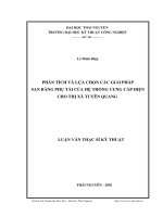 phân tích và lựa chọn các giải pháp san bằng phụ tải của hệ thống cung cấp điện cho thị xã tuyên quang