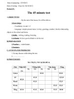 đề 45 phút  tiếng anh 7