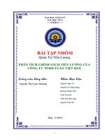 hoàn thiện công tác quản lý tiền lưởng công ty tnhh tuấn việt chi nhánh huế