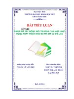đánh giá tác động môi trường cho một hoạt động phát triển nào đó mà em có số liệu
