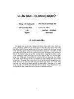 đề tài nhân bản – cloning người - luận văn, đồ án, đề tài tốt nghiệp